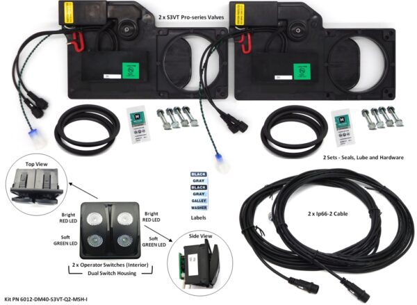 Pro-Series S3VT Drain Master Kit 2 Valves, 2 Operator Switches (Interior) in Dual Switch Housing