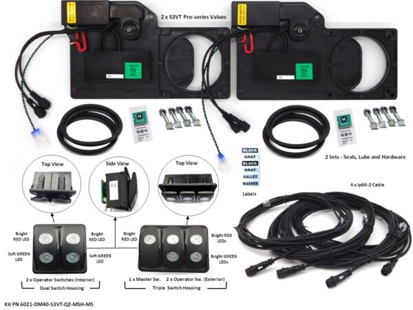 Pro-Series S3VT Drain Master Kit 2 Valves, 1 Dual Switch Housing (2 Interior ), 1 Triple Switch. Housing (2 Exterior, 1 Master)