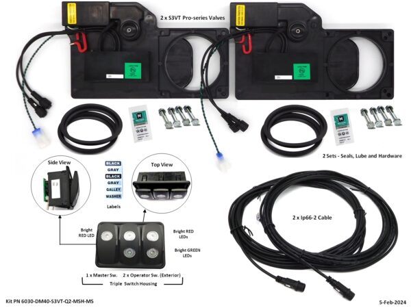 2 valve drain master electronic waste valve kit with operator switch